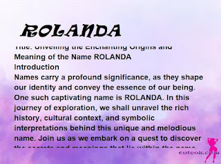 meaning of the name "ROLANDA"