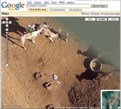 satellite photos on Google Maps showing camels in the middle of Africa.