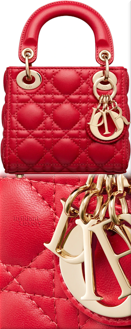 ♦Scarlet red cannage lambskin micro Lady Dior bag #dior #bags #red #brilliantluxury