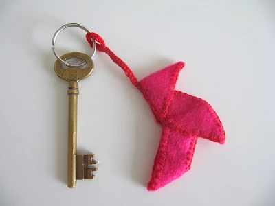 origami cocotte feutrine porte clés