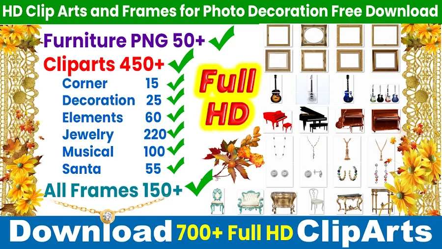 HD Photo Frames and Clipart for Photoshop