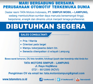 Bursa Kerja TATA MOTORS SIMPUR Lampung