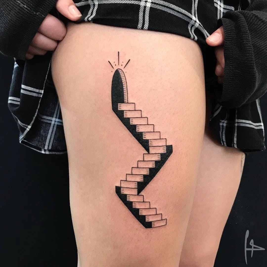 tatuaje de escaleras