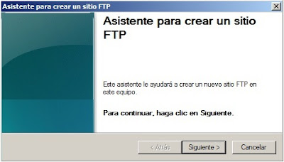 Asistente para instalar FTP en Windows