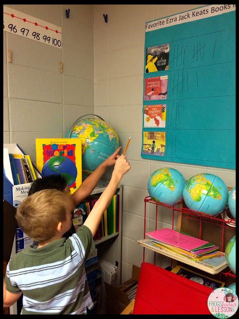 A student pair looking at the chart to answer questions.