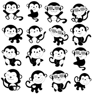Monkeys svg,cut files,silhouette clipart,vinyl files,vector digital,svg file,svg cut file,clipart svg,graphics clipart