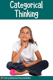Categorical Thinking: The brain automatically wants to sort ideas into patterns and categories. We can help children strengthen these skills.