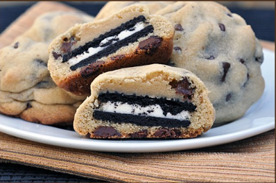 OREO STUFFED CHOCOLATE CHIP COOKIES #oreo #dessert