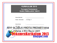 RPP SILABUS PROTA PROMES KKM Kelas 3 K13 Revisi 2017