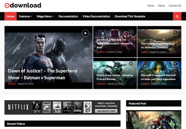 Video Download Blogger Template