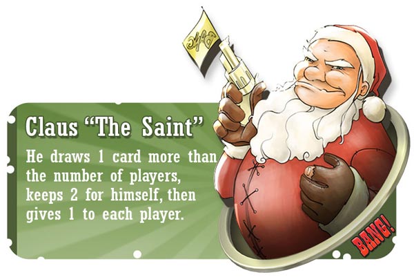 Claus the Saint BANG! card game character
