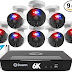 Swann 12MP Home Security Cameras with 2TB HDD, NVR Security Camera System, 8 Channel 8 Cam, Wired Surveillance Security Camera Outdoor Indoor, PoE Cat5e, Color Night Vision, Heat Motion Detection