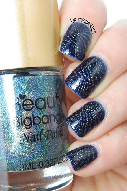 Nail art stamping blu e olografico blue and holo stamping nail art #nailart #stamping #lightyournails #beautybigbang #pupa #majordijit