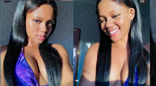 South Africa IG Star, Chaz Kewana, Shows Off Her Cleavage In A Chestless Dress