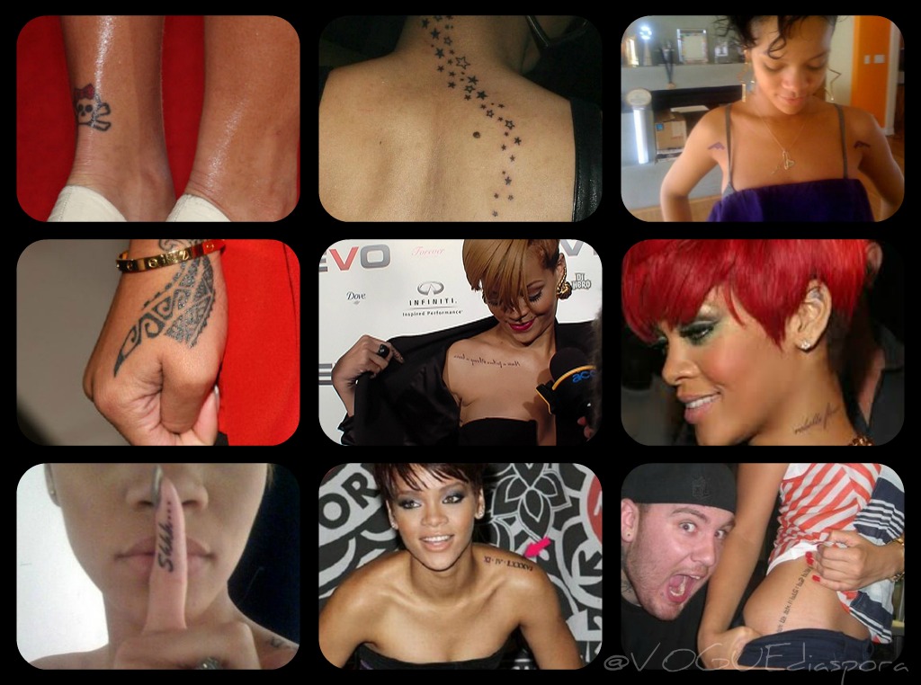 Here's some more of Rihanna's tattoos click on photo to enlarge 