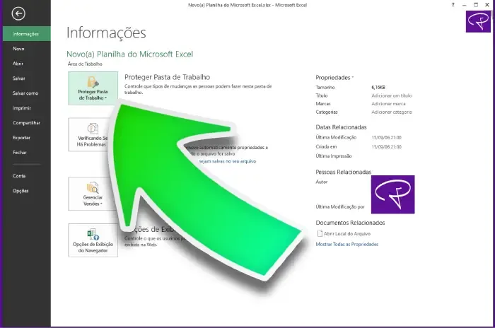 como colocar senha excel passo 3