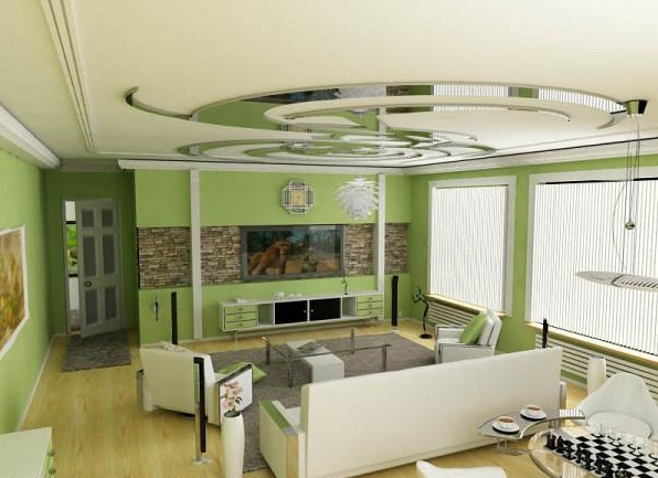 Green Living Room Interior Design