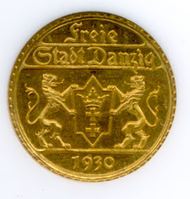 Danzig 25 Gulden golden coin