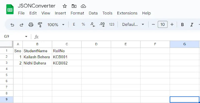 JSON to Excel