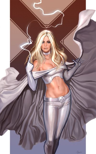 aly fell ilustrações mulheres sensuais fantasia sombria Emma Frost