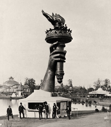 statue of liberty torch hand. Right arm and torch of the
