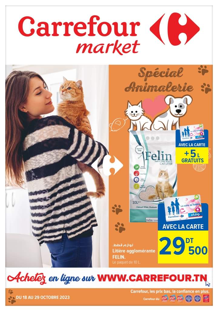 Catalogue carrefour market spécial animalerie 18 au 29 octobre