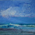 Ocean Waves, Miniature Seascape Painting by AZ Artist Amy Whitehouse