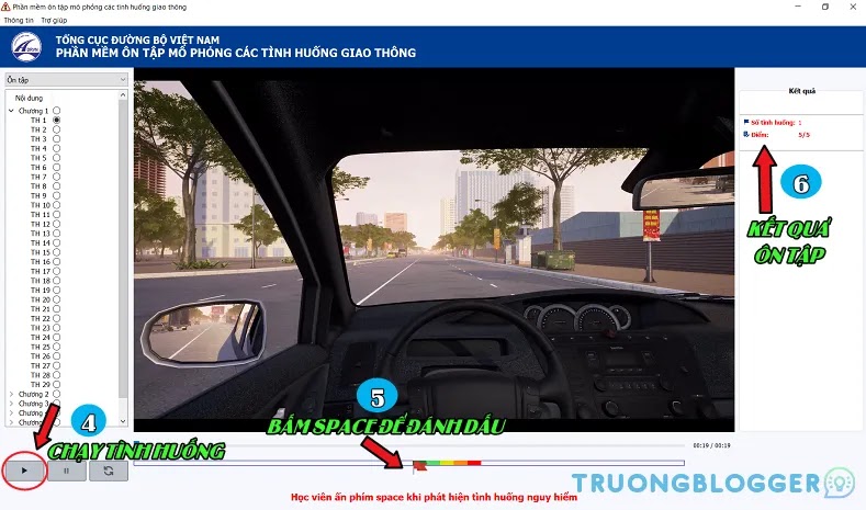 Phần mềm mô phỏng các tình huống giao thông thi sát hạch ô tô