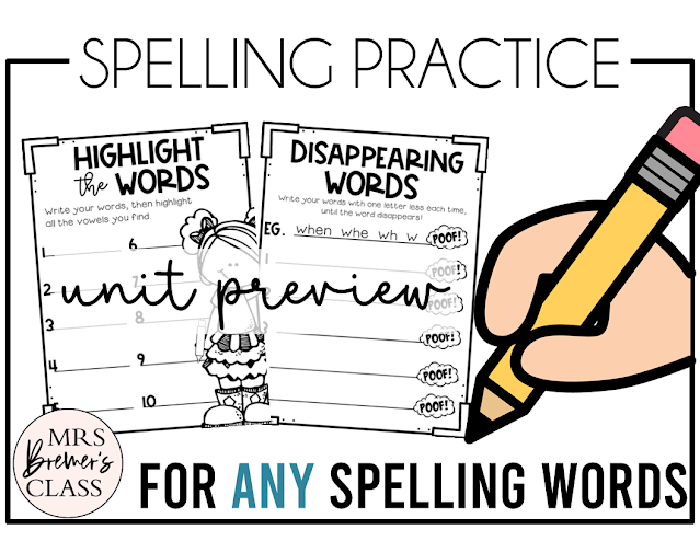 Spelling and Word Work activities to practice any words for Kindergarten, First Grade, Second Grade, and Third Grade
