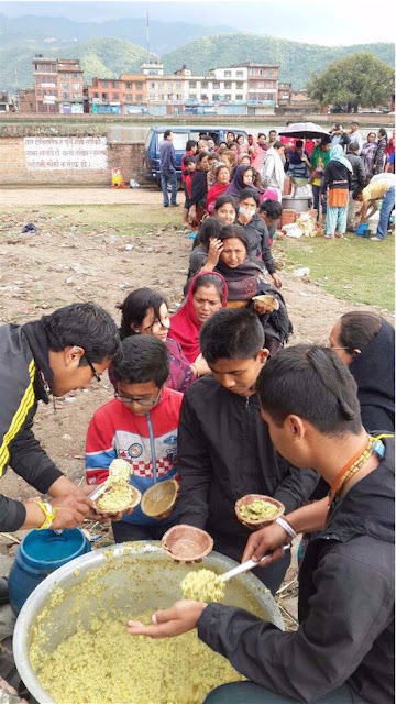 ISKCON Nepal Feeds Hungry Earthquake Victims