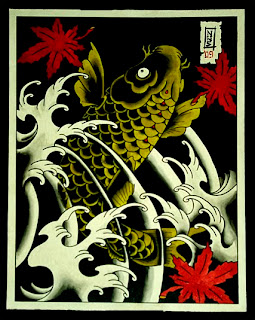 Traditional Japanese Koi Fish Tattoo Design 1