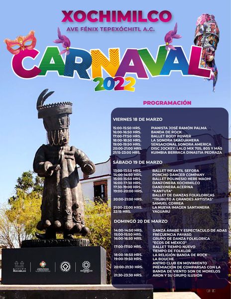 programa carnaval xochimilco 2022