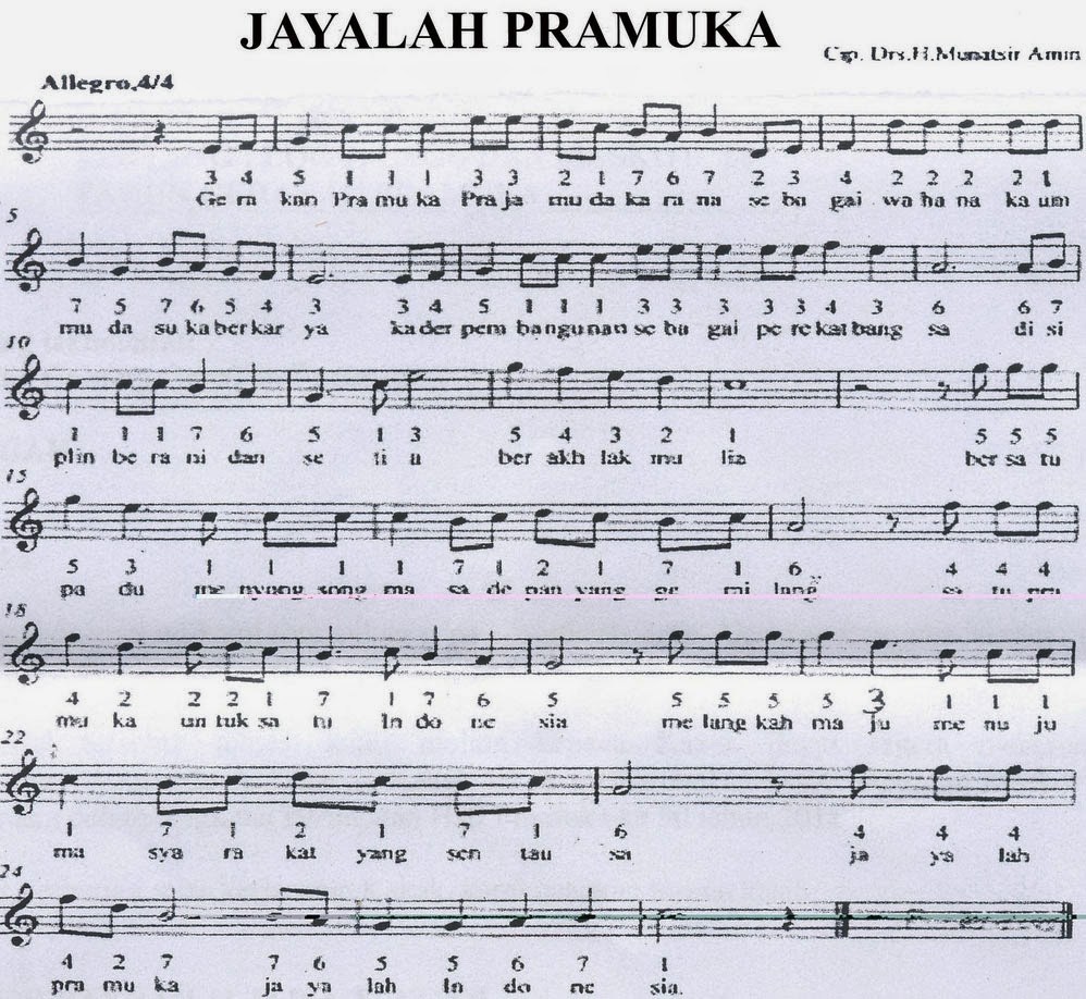  Lirik  Himne dan Mars  Gerakan Pramuka  di Indonesia Salam 