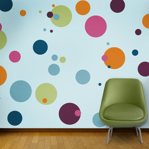 Dinding motif Polka Dots Kreasi Karya Cipta
