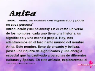 significado del nombre Anita