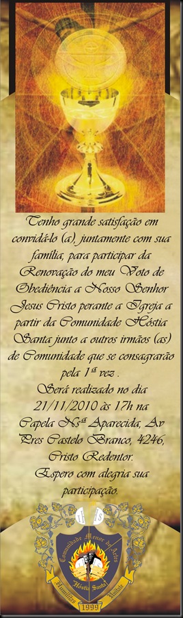 Convite a Consagração 2010
