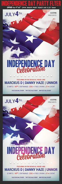  Independence Day Party Flyer Template