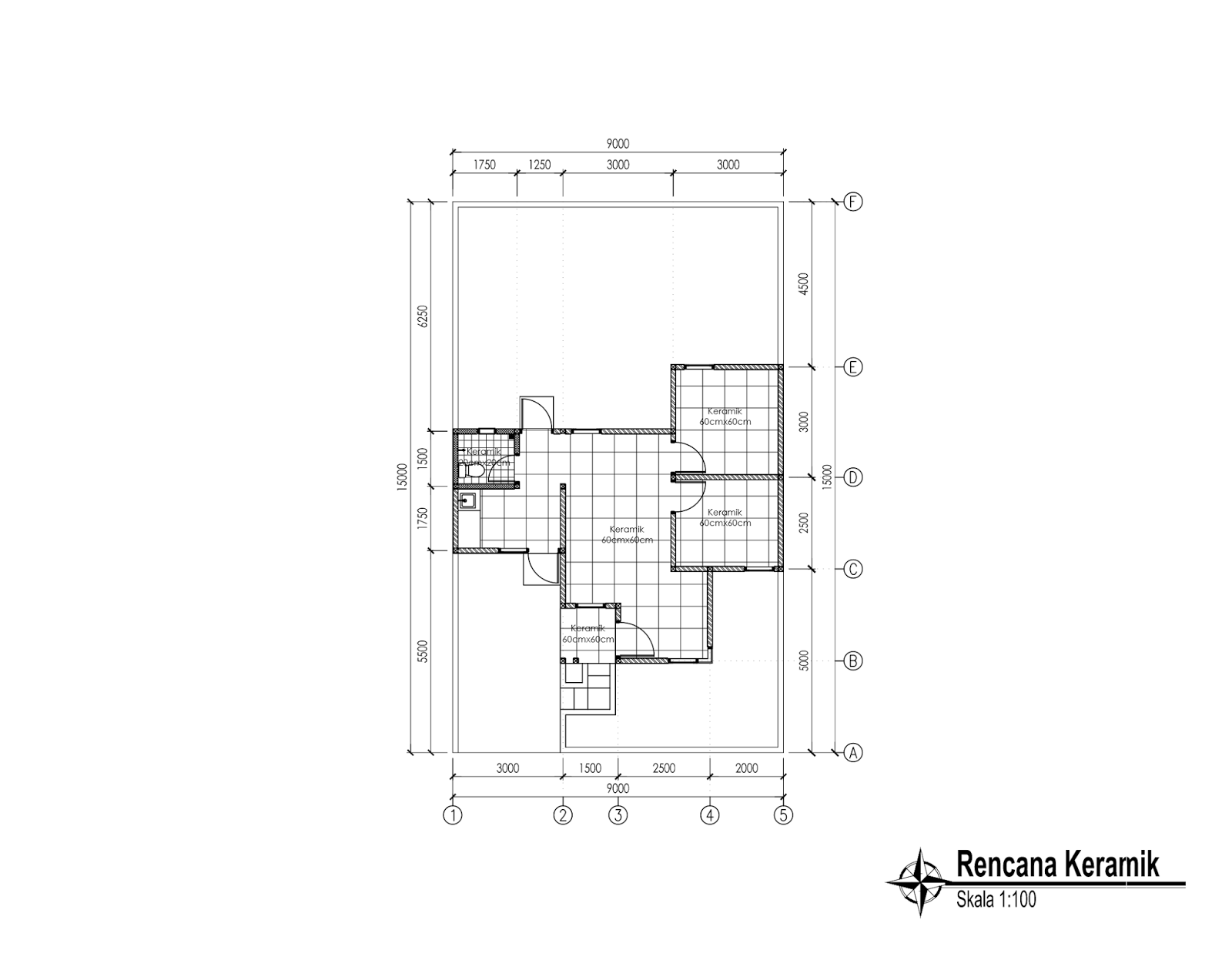 Contoh Gambar  Kerja Lengkap Rumah Minimalis 1 Lantai  