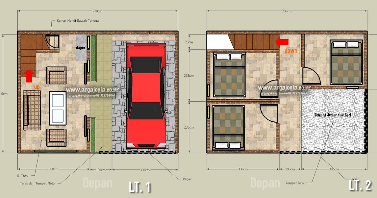 7 Desain  Rumah  Minimalis  2  Lantai Luas Tanah 40m2