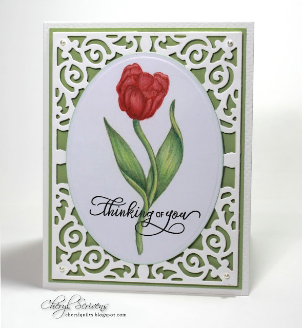 Stamp Simply, Get Well Tulip, Thinking of you Rose, CherylQuilts, Designed by Cheryl Scrivens, July 2017