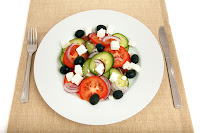 Greek Salad On Plate. Sałatka grecka na talerzu.