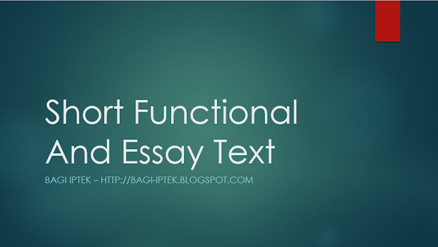 Short Functional And Essay Text 