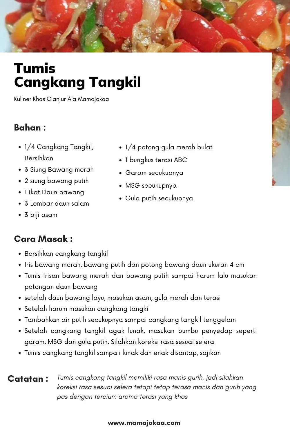 resep tumis cangkang tangkil khas cianjur