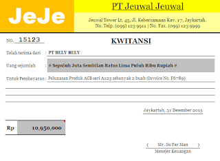 Download Kwitansi Pembayaran Format Excel
