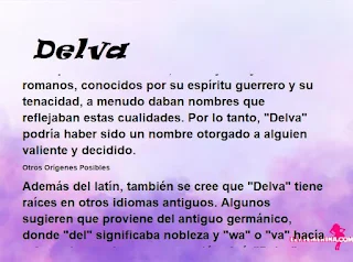 significado del nombre Delva