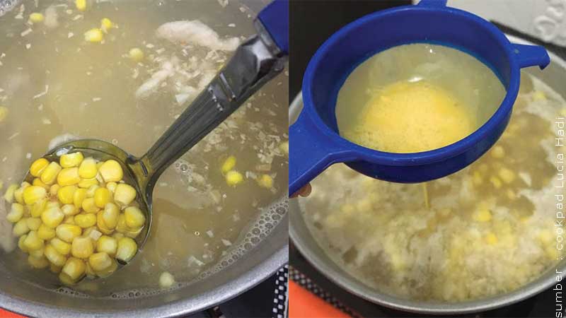 Telur untuk membuat sup jagung manis