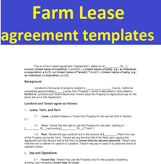 farm lease agreement templates form in word and pdf sample contracts