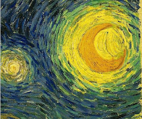 Van Gogh. Starry Night moon detail