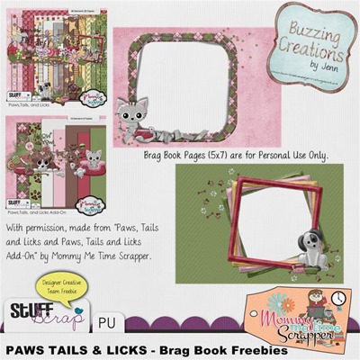 Mommy Me Time Scrapper - Paws, Tails and Licks - Brag Book Pages Preview