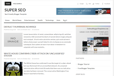 New Best Template 2013 - Super Seo Blogger Template White and Clean